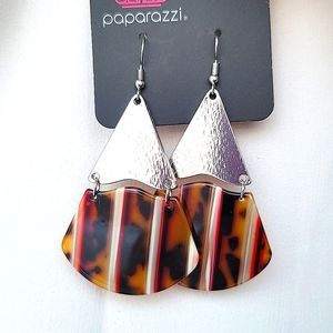 3/$12 Silver Tortoise Shell Earrings